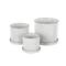 White Geometric Grid Patterned Ceramic Planter Set